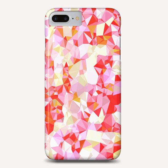 geometric triangle pattern abstract in pink red orange Phone Case by Timmy333