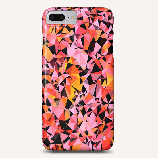 geometric triangle pattern abstract in pink yellow black Phone Case by Timmy333