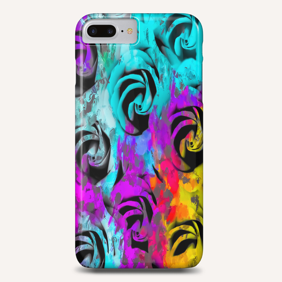 closeup rose texture pattern abstract background in blue purple pink yellow Phone Case by Timmy333
