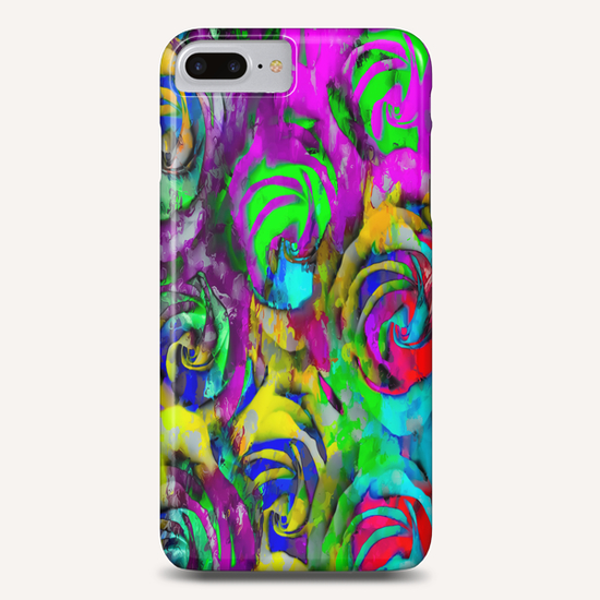 closeup rose texture pattern abstract background in pink yellow green blue Phone Case by Timmy333