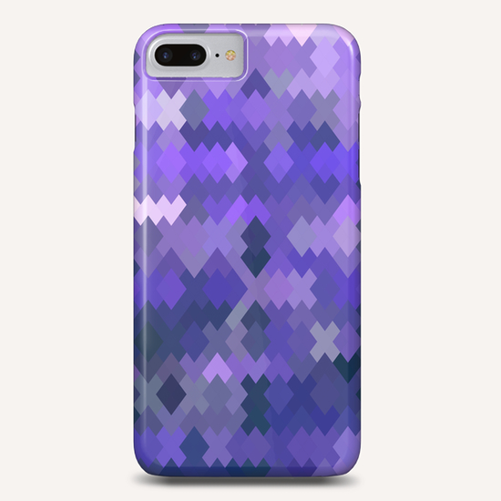 geometric square pixel pattern abstract in purple Phone Case by Timmy333