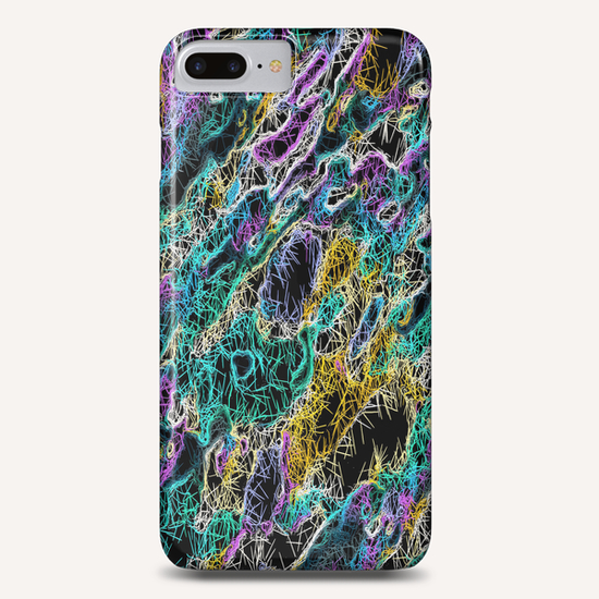 psychedelic rotten sketching texture abstract background in green purple yellow Phone Case by Timmy333