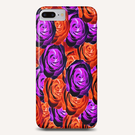 blooming rose texture pattern abstract background in red and purple Phone Case by Timmy333