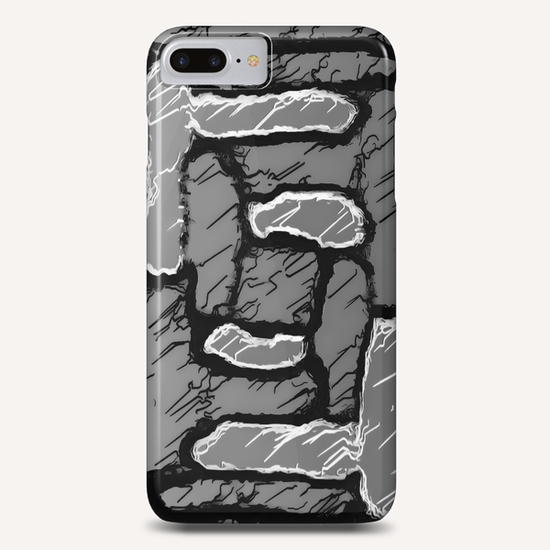 vintage psychedelic painting texture abstract background in black and white Phone Case by Timmy333
