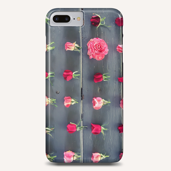 fresh red and pink roses on the wooden table Phone Case by Timmy333