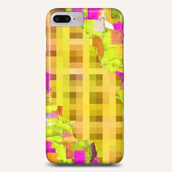 green yellow pink brown painting and pixel abstract background Phone Case by Timmy333