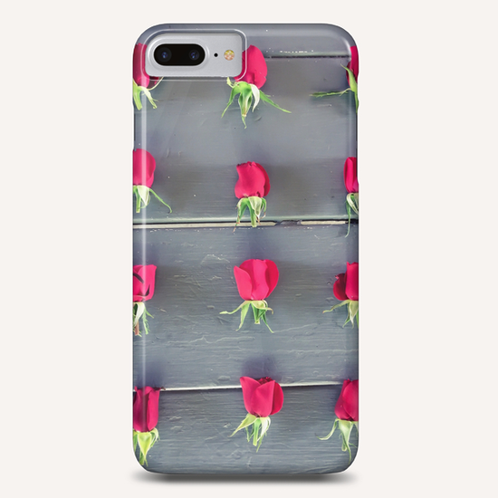 red baby roses on the wooden table Phone Case by Timmy333