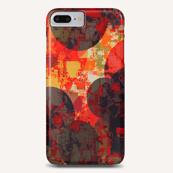 geometric circle pattern abstract in orange and red Phone Case by Timmy333