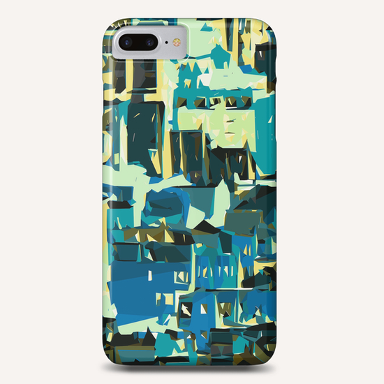 blue yellow green and dark blue painting abstract background Phone Case by Timmy333