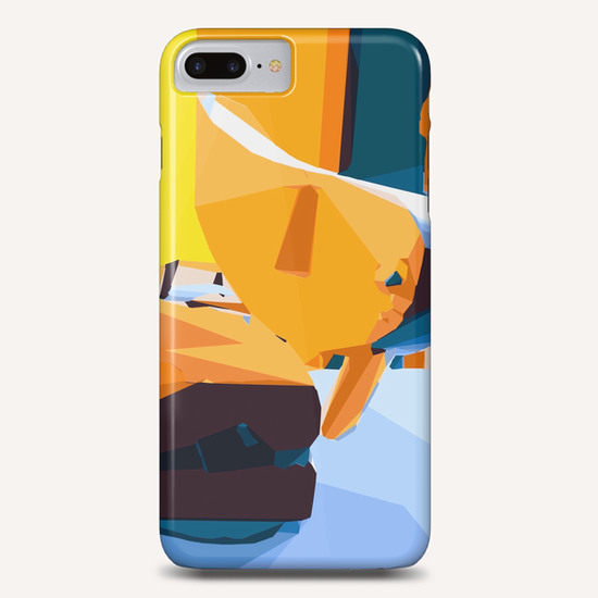 drawing and painting wooden bird with yellow background and blue table Phone Case by Timmy333