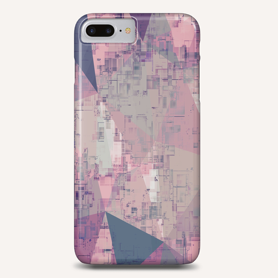 psychedelic geometric triangle polygon pattern abstract in pink and purple Phone Case by Timmy333