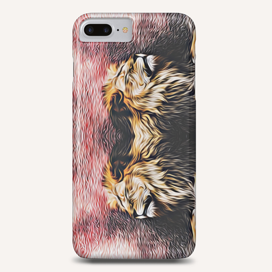 lions sleeping with red background Phone Case by Timmy333