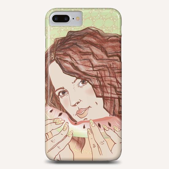 SummerTime-Girl-with-Watermelon Phone Case by IlluScientia