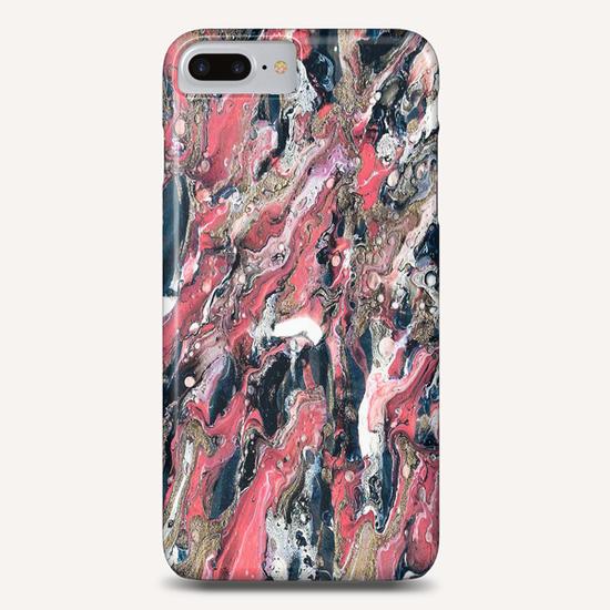 Prussian Blue, Gold Glitter, and Coral Pink Marble Phone Case by Lisa Guen Design