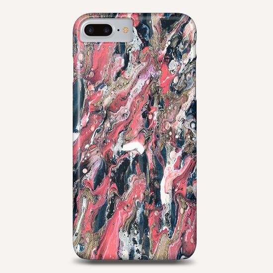 Prussian Blue, Gold Glitter, and Coral Pink Marble Phone Case by Lisa Guen Design