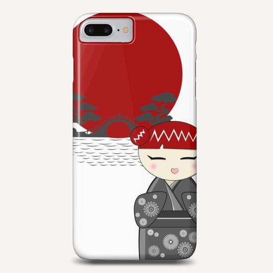 Grey and white kokeshi Phone Case by PIEL Design