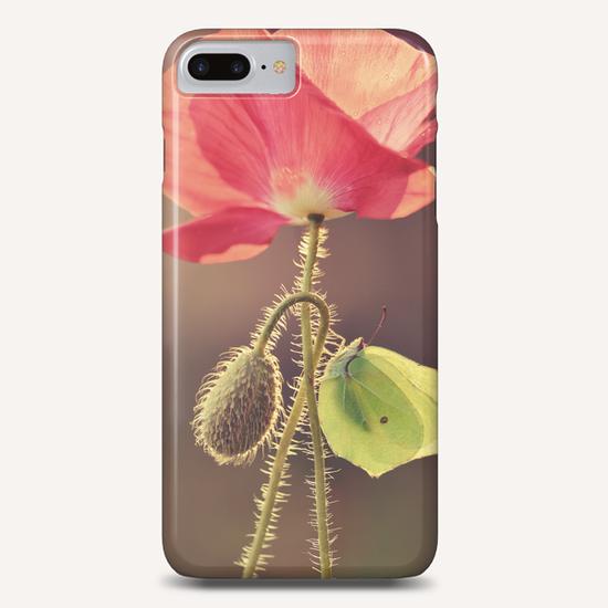 Yellow butterfly sitting on the pink poppy flower Phone Case by Jarek Blaminsky