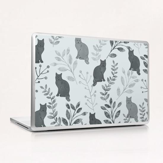 Floral and Cat X 0.3 Laptop & iPad Skin by Amir Faysal