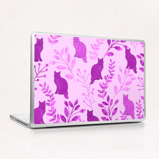 Floral and Cat X 0.2 Laptop & iPad Skin by Amir Faysal