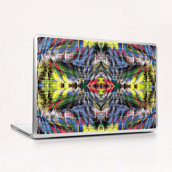 geometric symmetry pattern abstract background in blue yellow green red Laptop & iPad Skin by Timmy333