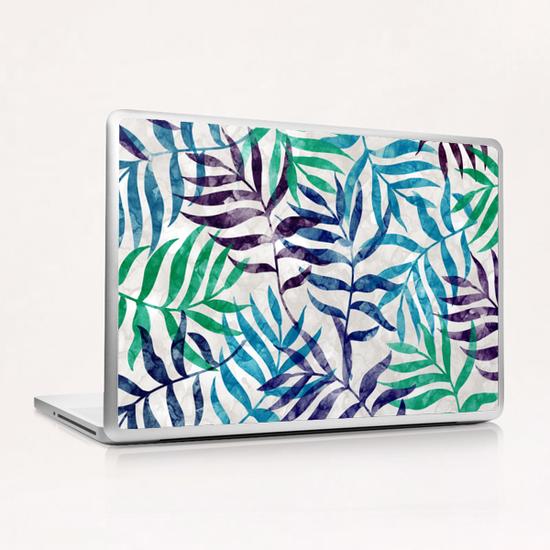 Watercolor Tropical Palm Leaves X 0.2 Laptop & iPad Skin by Amir Faysal