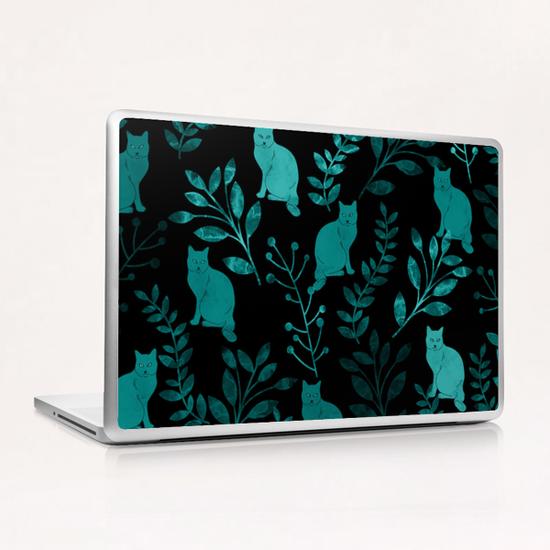 Floral and Cat  Laptop & iPad Skin by Amir Faysal