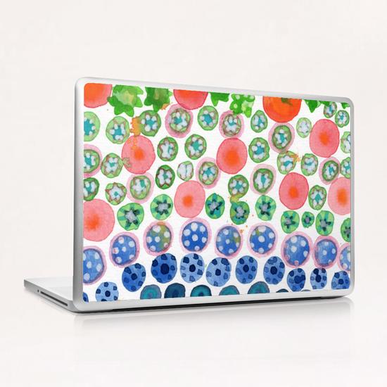 Playful Green Stars and Colorful Circles Pattern  Laptop & iPad Skin by Heidi Capitaine