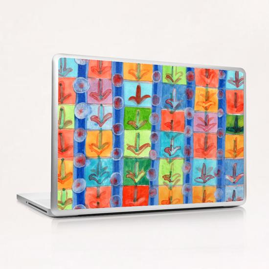 Colorful Planting Plants in Squares Pattern  Laptop & iPad Skin by Heidi Capitaine
