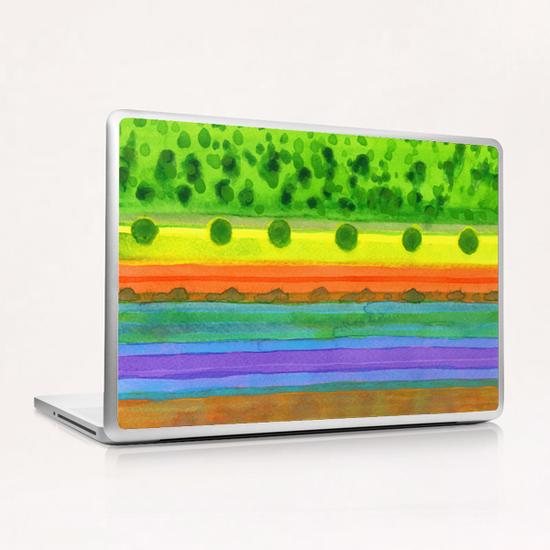 Plain with red Field  Laptop & iPad Skin by Heidi Capitaine