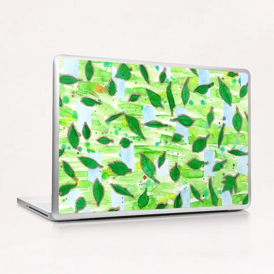 Modern Fresh Leaves Pattern in High Format  Laptop & iPad Skin by Heidi Capitaine