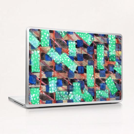 Dotted Green Rectangles on Top Pattern  Laptop & iPad Skin by Heidi Capitaine