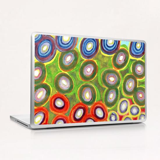 Colorful Circles Swimming in Green Laptop & iPad Skin by Heidi Capitaine