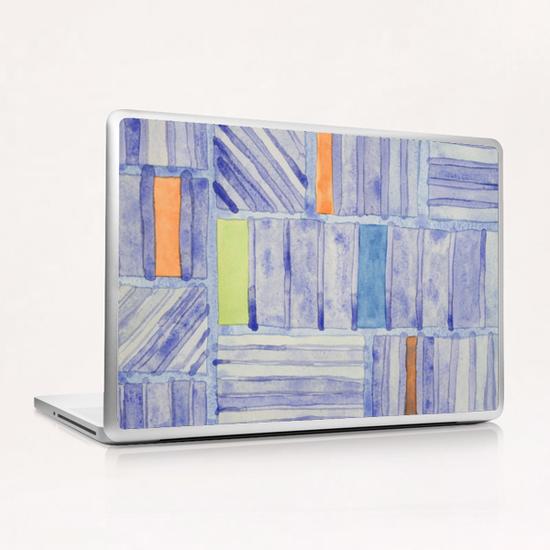 Blue Panel with Colorful Rectangles  Laptop & iPad Skin by Heidi Capitaine
