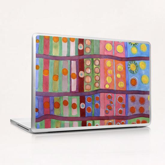 Colorful Grid Pattern with Numerous Circles   Laptop & iPad Skin by Heidi Capitaine
