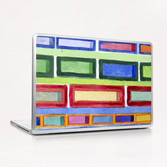 Narrow Frames in Vertical Rows Pattern Laptop & iPad Skin by Heidi Capitaine