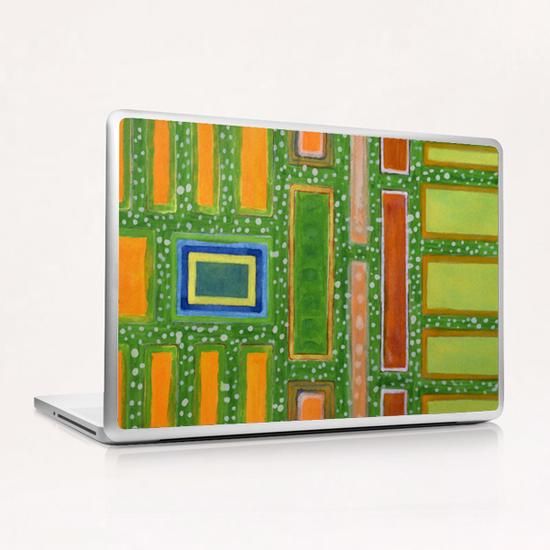 Filled Rectangles on Green Dotted Wall   Laptop & iPad Skin by Heidi Capitaine