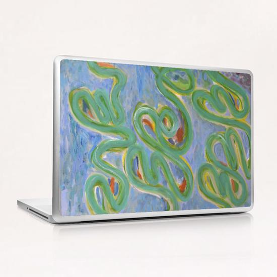 Vividly Curved Green Lines  Laptop & iPad Skin by Heidi Capitaine