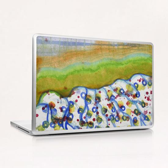  Curved Hill with Blue Rings Laptop & iPad Skin by Heidi Capitaine