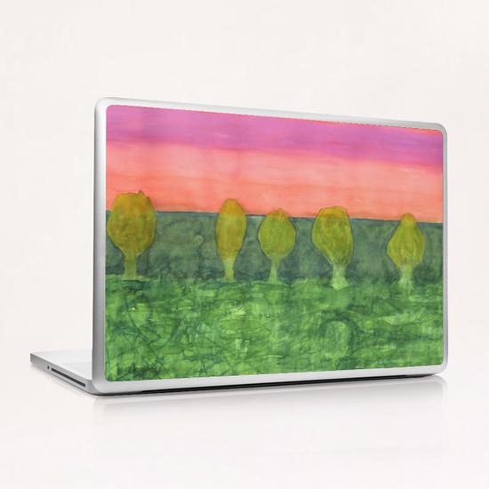 Trees, Green and Evening Sky Laptop & iPad Skin by Heidi Capitaine