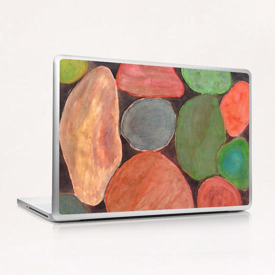 . Lovely colorful Stones on dark Background  Laptop & iPad Skin by Heidi Capitaine