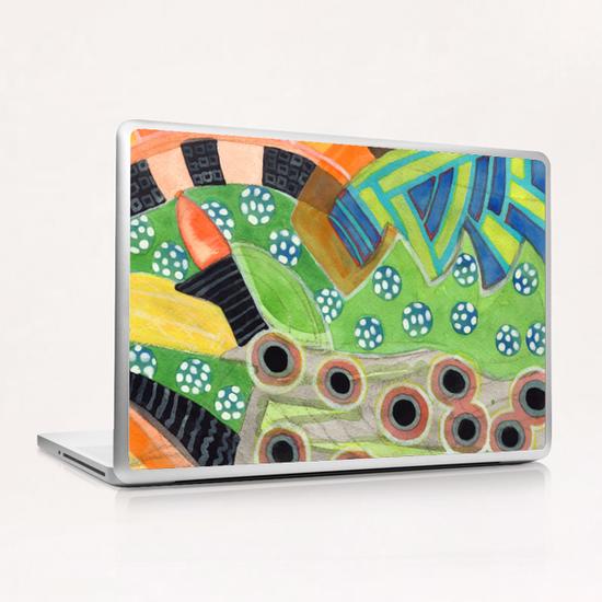 Curves and Patterns with Red Light Bulb  Laptop & iPad Skin by Heidi Capitaine