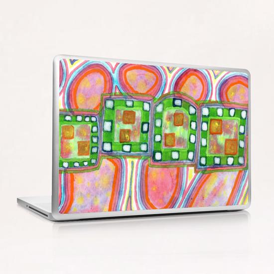 Green Band over Red Cells  Laptop & iPad Skin by Heidi Capitaine