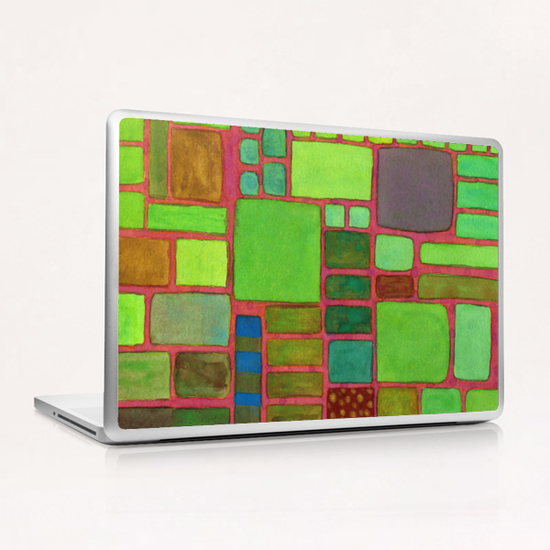 Collection of Rectangles with Blue Striped Staff  Laptop & iPad Skin by Heidi Capitaine