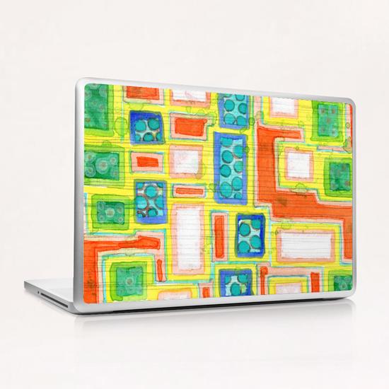 Structured Beautiful Bright Pattern with Vertical Pencil Lines  Laptop & iPad Skin by Heidi Capitaine
