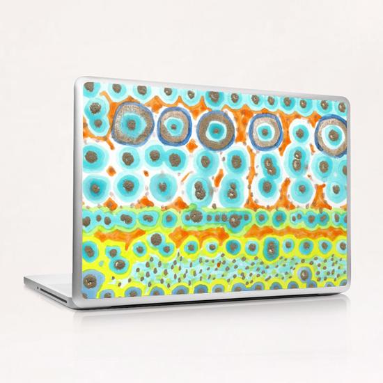 Happy Circle Pattern with Gold  Laptop & iPad Skin by Heidi Capitaine