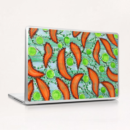Hot Peppers and Crisp Peas Pattern  Laptop & iPad Skin by Heidi Capitaine