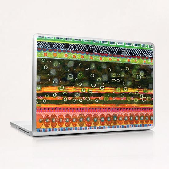 Absorbed Rings with Vertical Stripes Pattern  Laptop & iPad Skin by Heidi Capitaine
