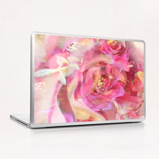 blooming pink rose texture abstract background Laptop & iPad Skin by Timmy333