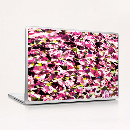 geometric triangle pattern abstract in pink yellow Laptop & iPad Skin by Timmy333
