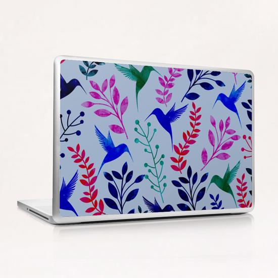 WATERCOLOR FLORAL AND BIRDS X 0.3 Laptop & iPad Skin by Amir Faysal